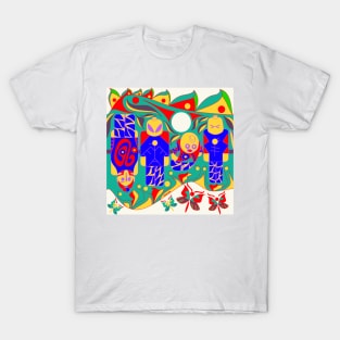 the atlante atlas totem in soccer game board of bricks ecopop mayan art T-Shirt